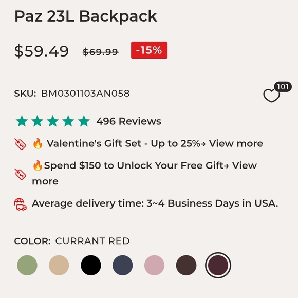Quilted Burgundy Backpack with Black Accents main image 9